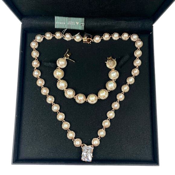 Eddie Borgo Freshwater Pearl Necklace & Bracelet 2pc Set Rose Gold - Picture 1 of 16